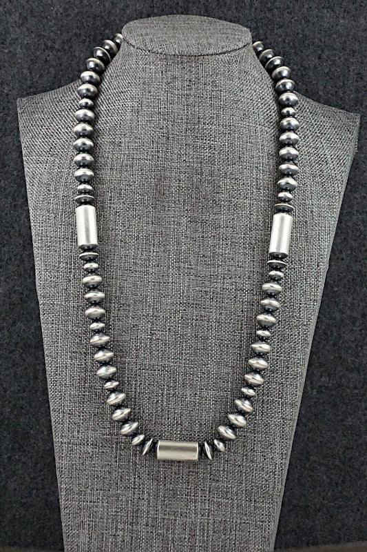 Sterling Silver Navajo Pearl Necklace 20" - Preston Haley