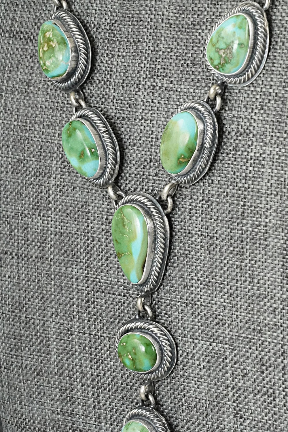 Turquoise & Sterling Silver Necklace and Earrings Set - Darrin Livingston