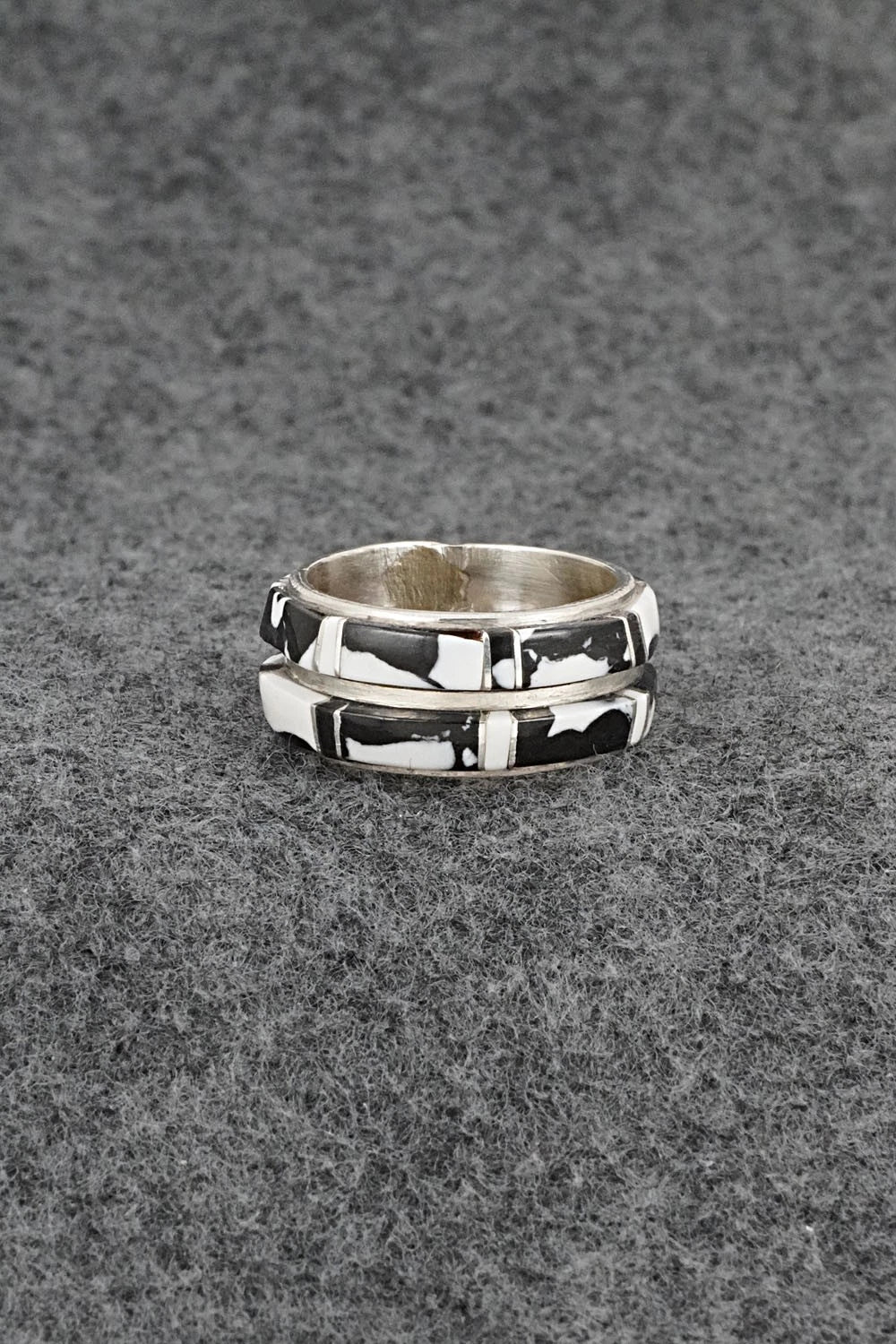 White Buffalo & Sterling Silver Ring - Terrance Panteah - Size 9