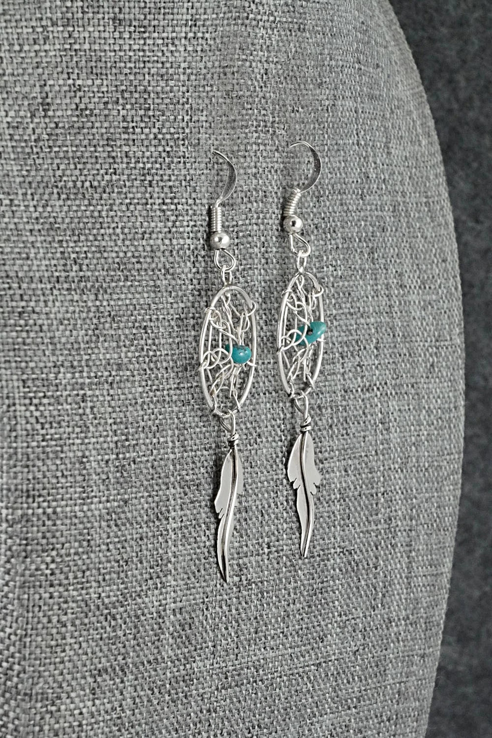 Turquoise & Sterling Silver Earrings - Lorenzo Arviso