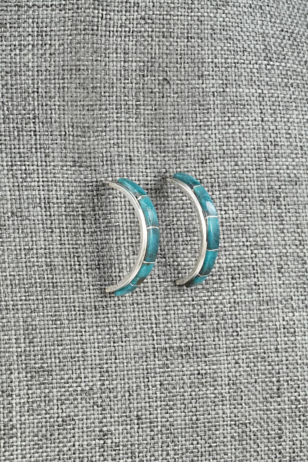 Turquoise & Sterling Silver Earrings - Gloria Waatsa