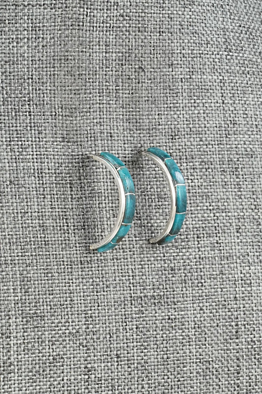 Turquoise & Sterling Silver Earrings - Gloria Waatsa