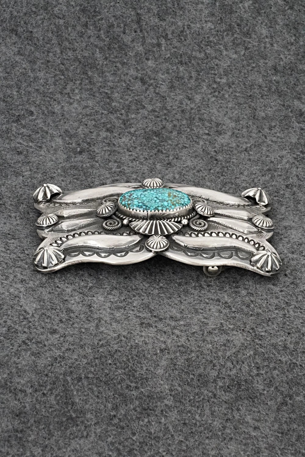 Turquoise & Sterling Silver Belt Buckle - Delbert Gordon