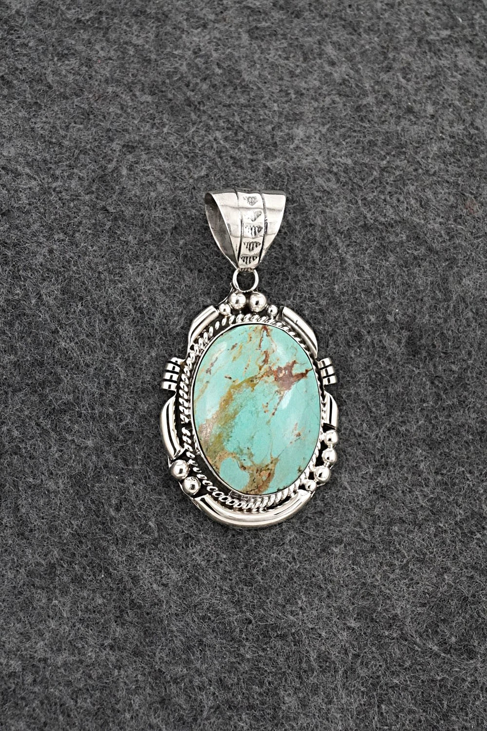 Turquoise & Sterling Silver Pendant - Charlene Yazzie