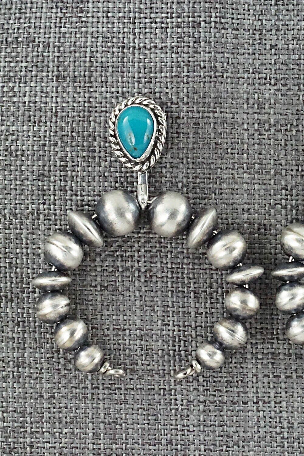Turquoise & Sterling Silver Navajo Pearl Earrings - Amanda Larry