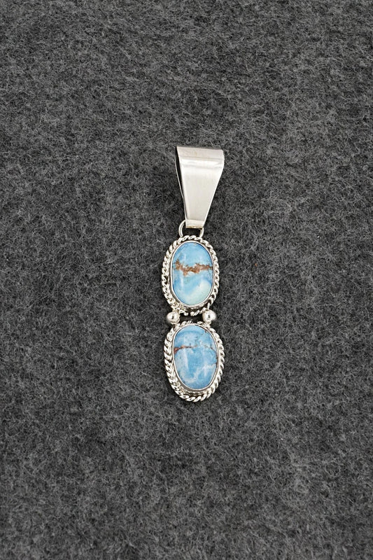 Turquoise & Sterling Silver Pendant - Eugene Gruber