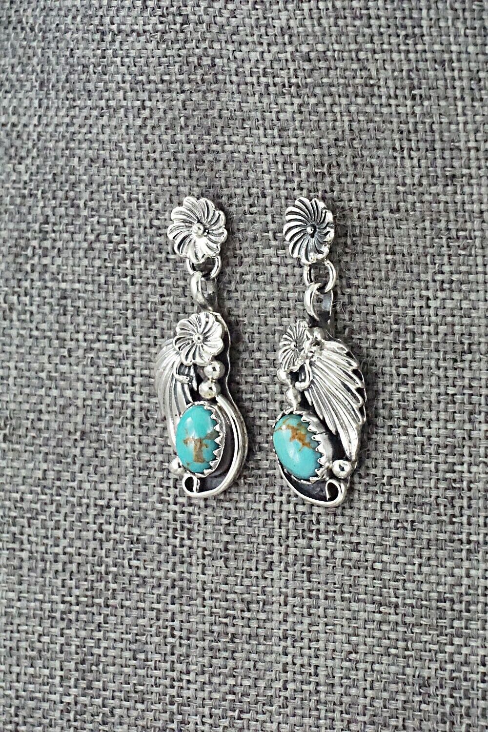 Turquoise & Sterling Silver Earrings - Verley Betone