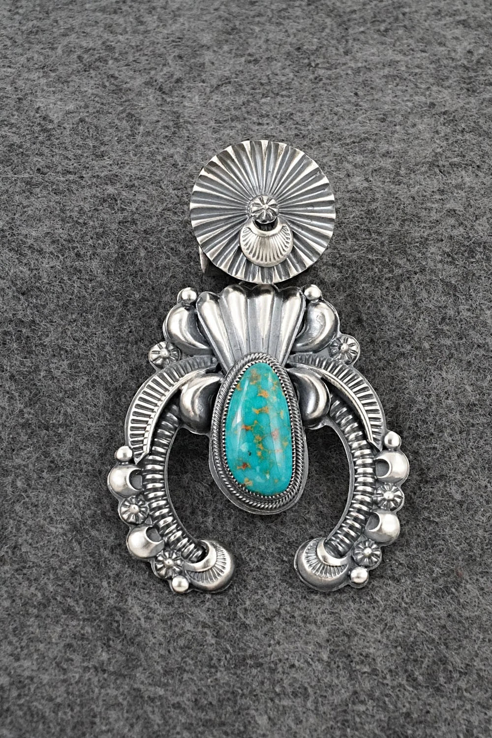 Turquoise & Sterling Silver Pendant - Delbert Gordon