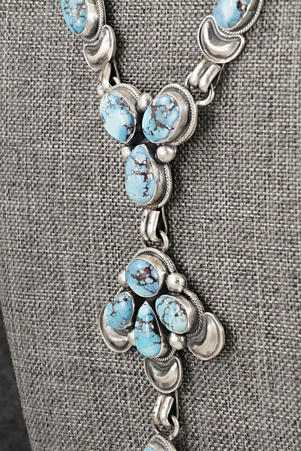 Turquoise & Sterling Silver Necklace and Earrings Set - Paul Livingston