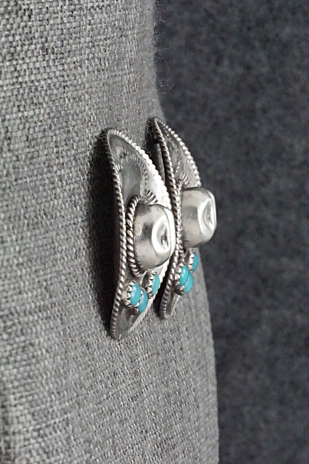 Turquoise & Sterling Silver Earrings - Bobby Platero
