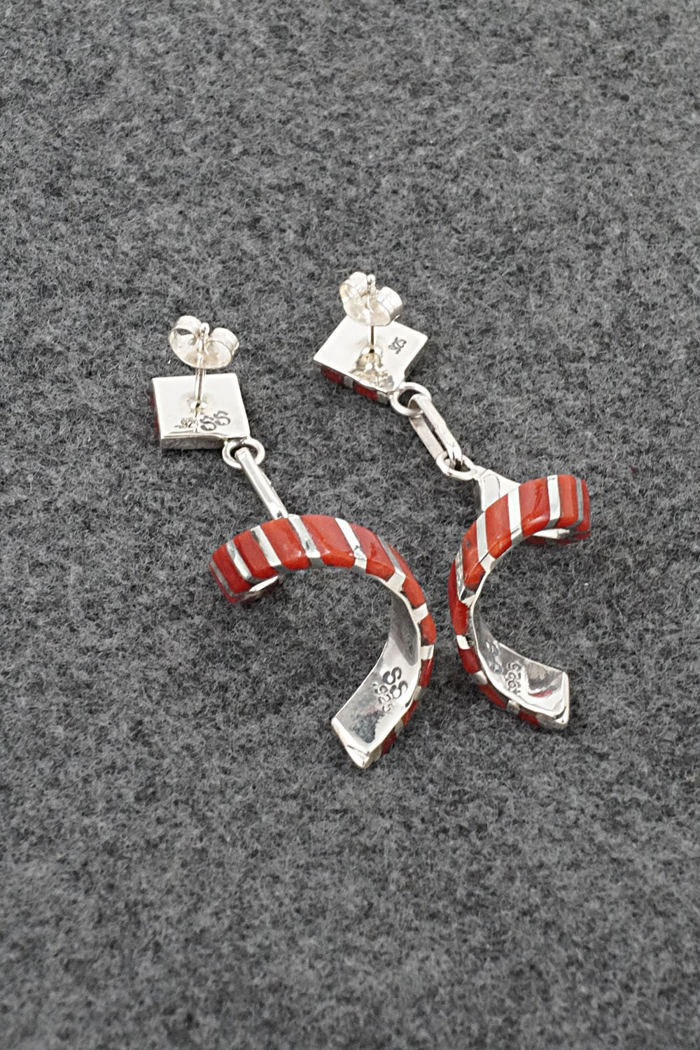 Coral & Sterling Silver Earrings - Shawn Sheyka