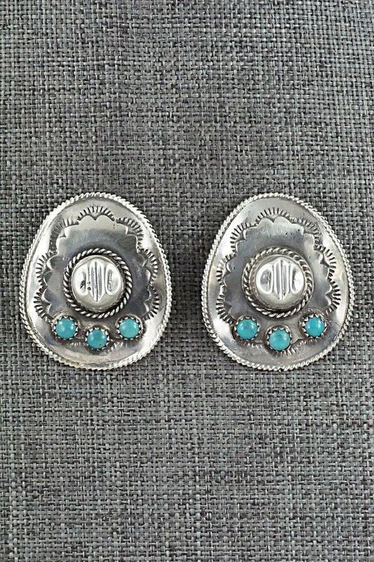 Turquoise & Sterling Silver Earrings - Bobby Platero