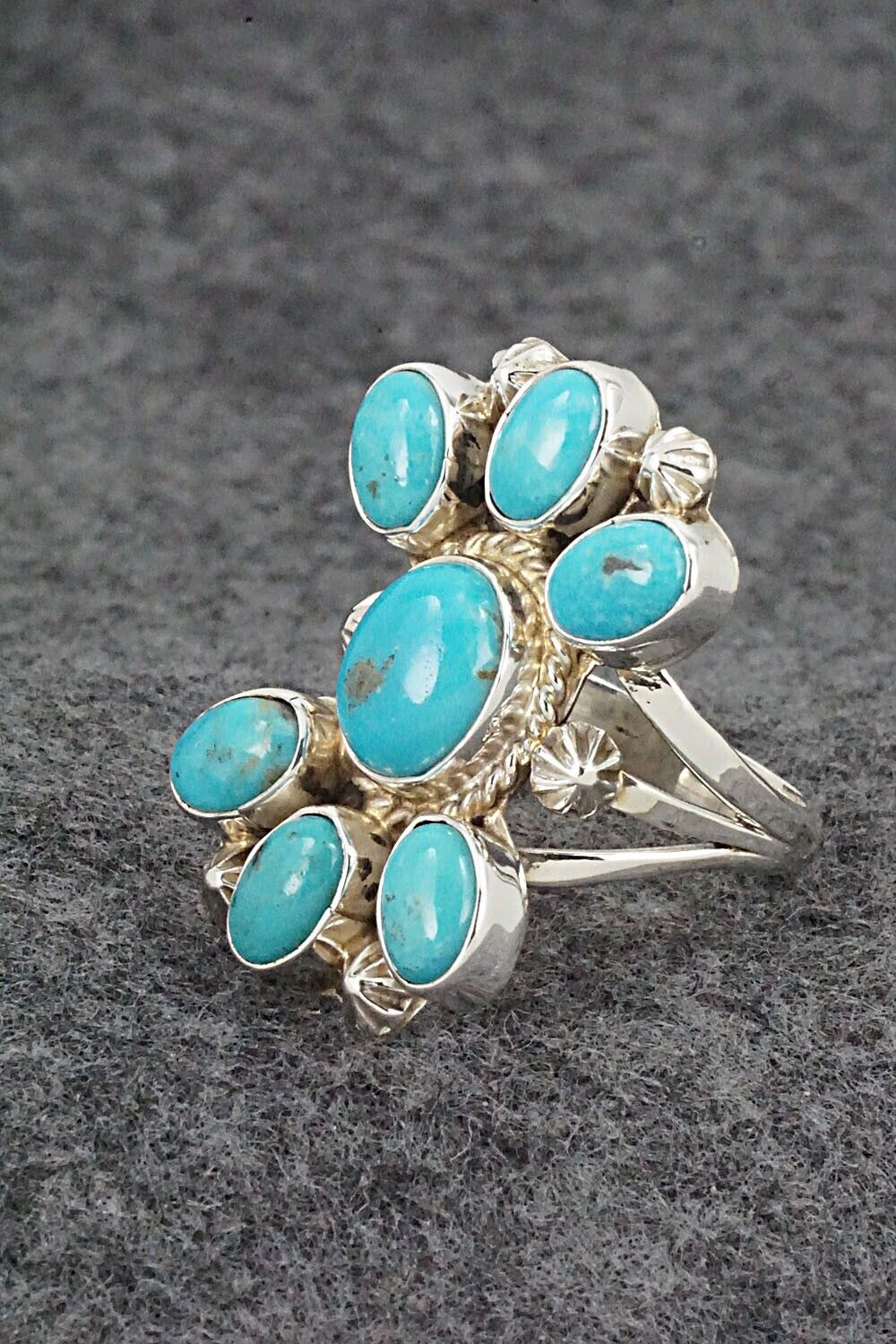 Turquoise & Sterling Silver Ring - Roberta Begay - Size 8.75