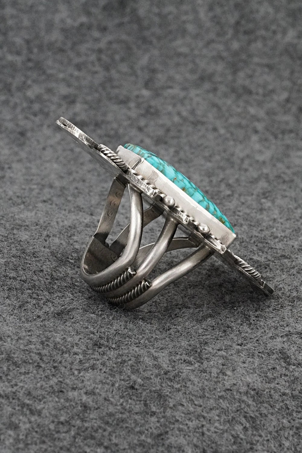 Turquoise & Sterling Silver Ring - Michael Calladitto - Size 8.5