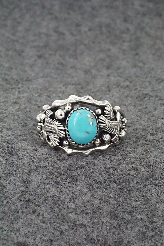 Turquoise & Sterling Silver Ring - Genevieve Francisco - Size 13