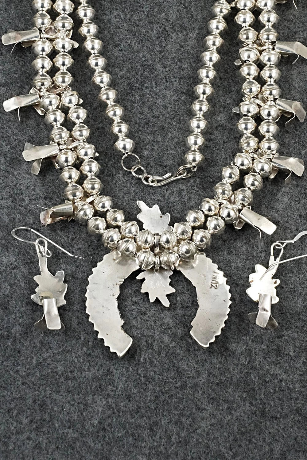 Turquoise & Sterling Silver Squash Blossom Set - Lorna Mahkee