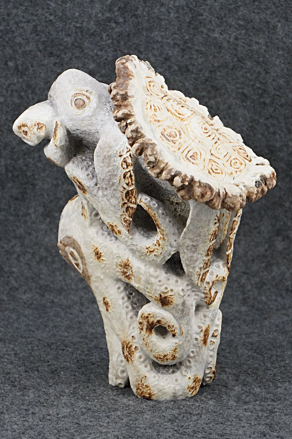Turtle & Octopus Zuni Fetish Carving - Maxx Laate