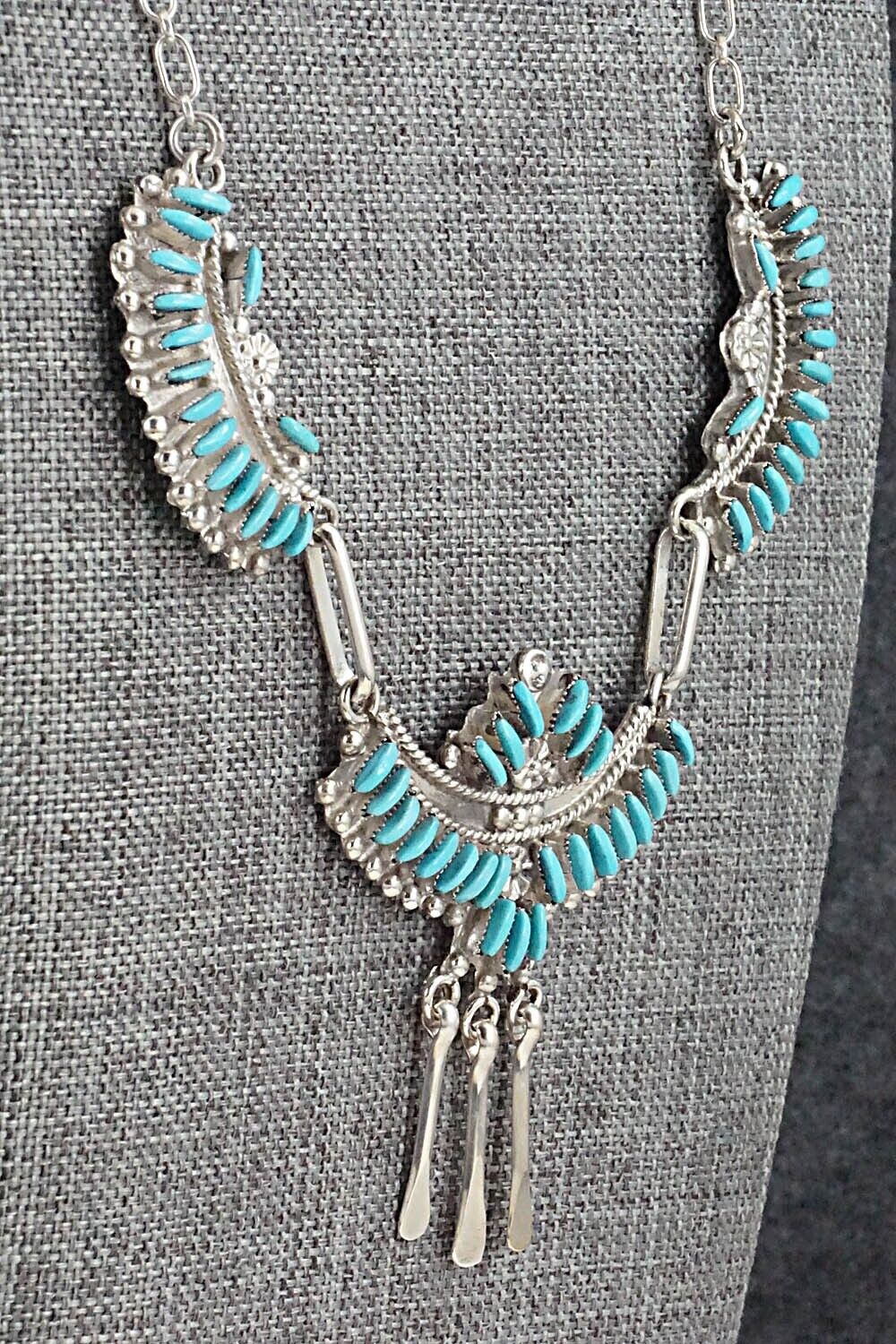 Turquoise & Sterling Silver Necklace Set - Eva Wyaco