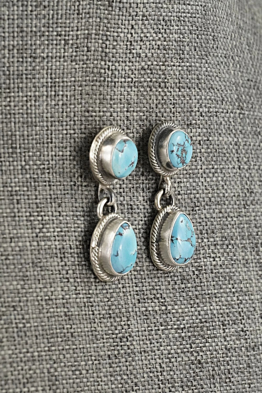 Turquoise & Sterling Silver Necklace and Earrings Set - Kathleen Livingston