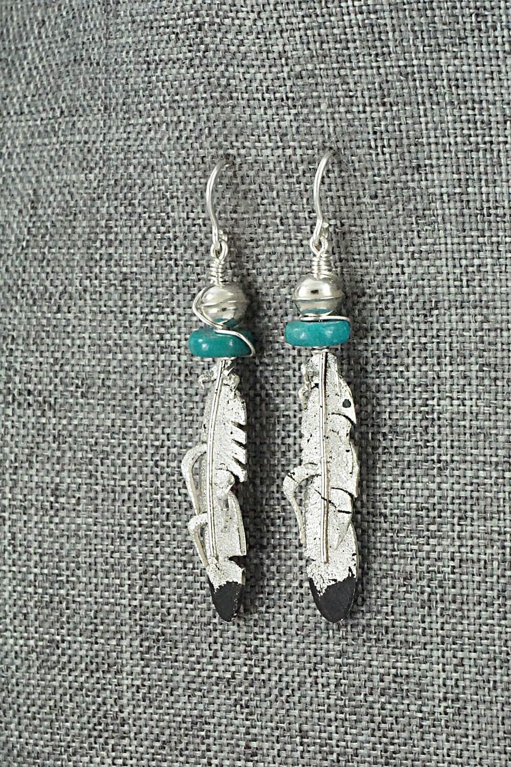 Turquoise & Sterling Silver Earrings - Ernest Rangel