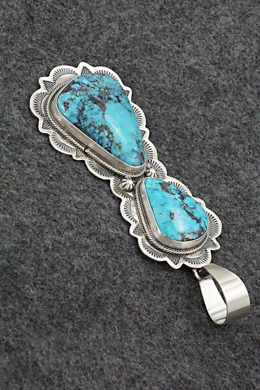 Turquoise & Sterling Silver Pendant - Bobby Johnson