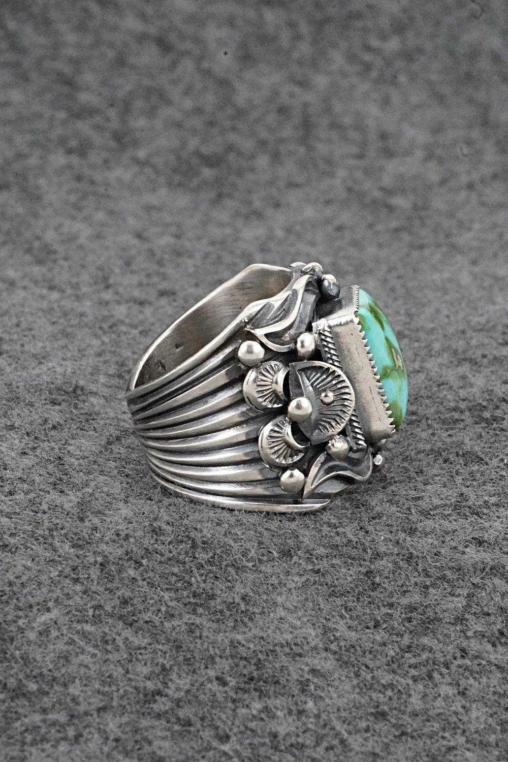 Turquoise & Sterling Silver Ring - Delbert Gordon - Size 9.5