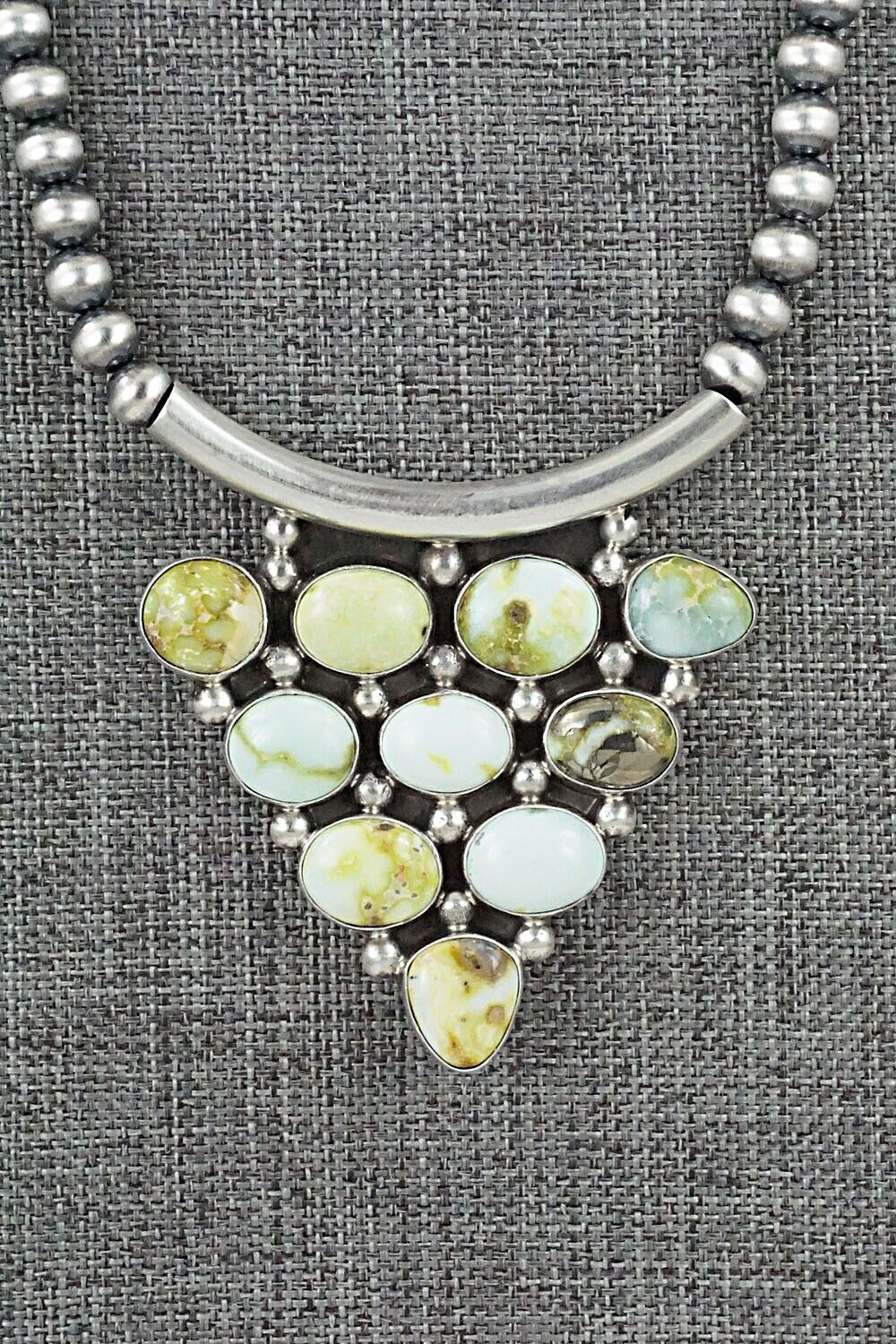 Turquoise & Sterling Silver Necklace - Tom Lewis
