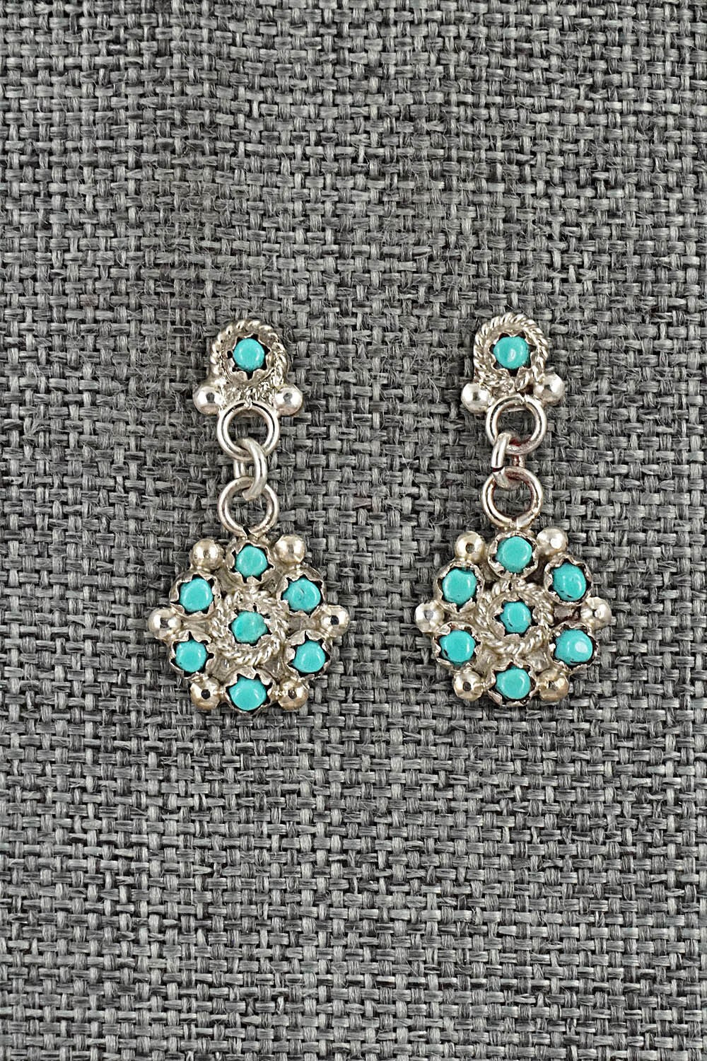 Turquoise & Sterling Silver Earrings - Michael Gchachu