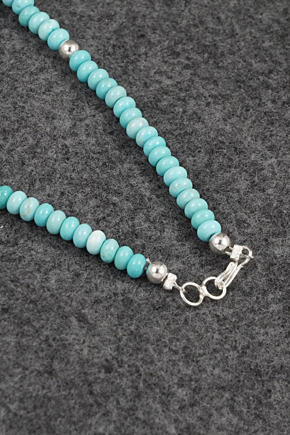Turquoise & Sterling Silver Necklace 17" - Doreen Jake
