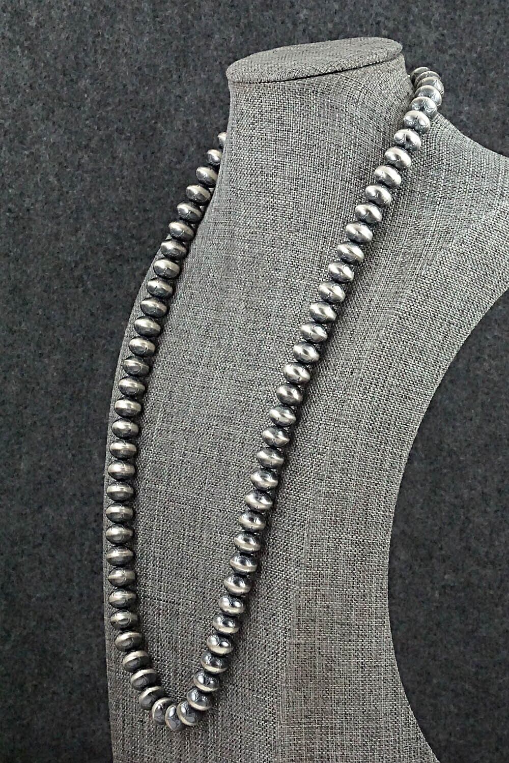 Sterling Silver Navajo Pearl Necklace 24" - Bryannen Halwood
