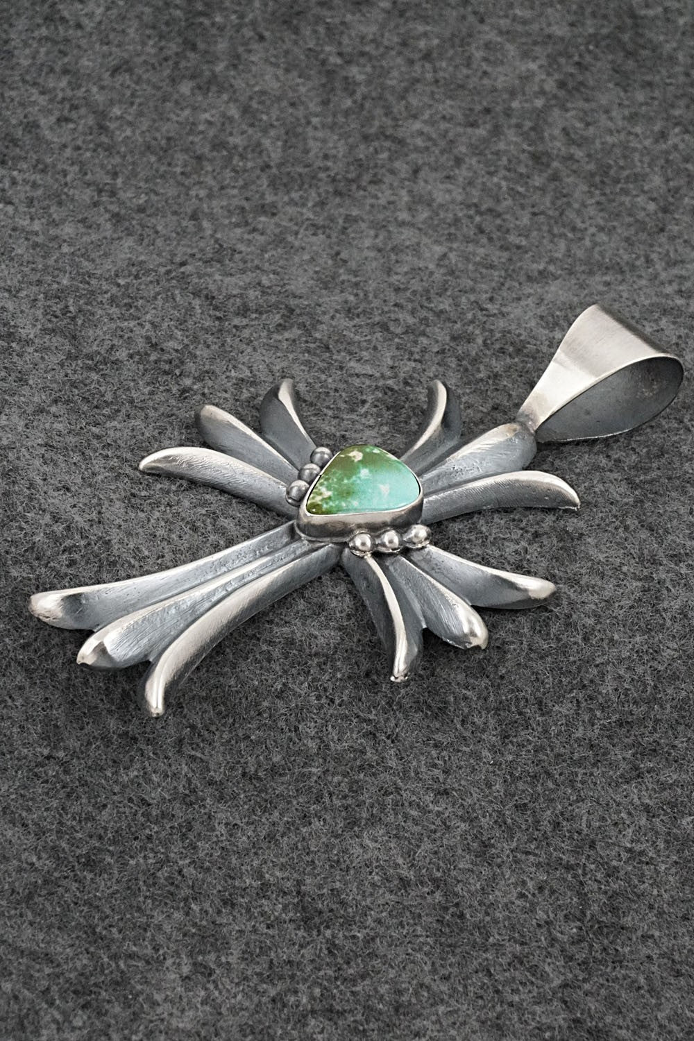 Turquoise & Sterling Silver Pendant - Harrison Bitsue