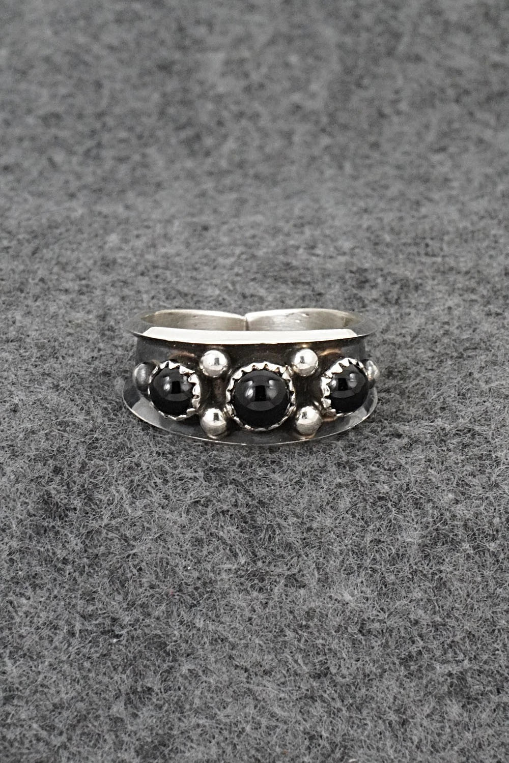 Onyx & Sterling Silver Ring - Paul Largo - Size 12