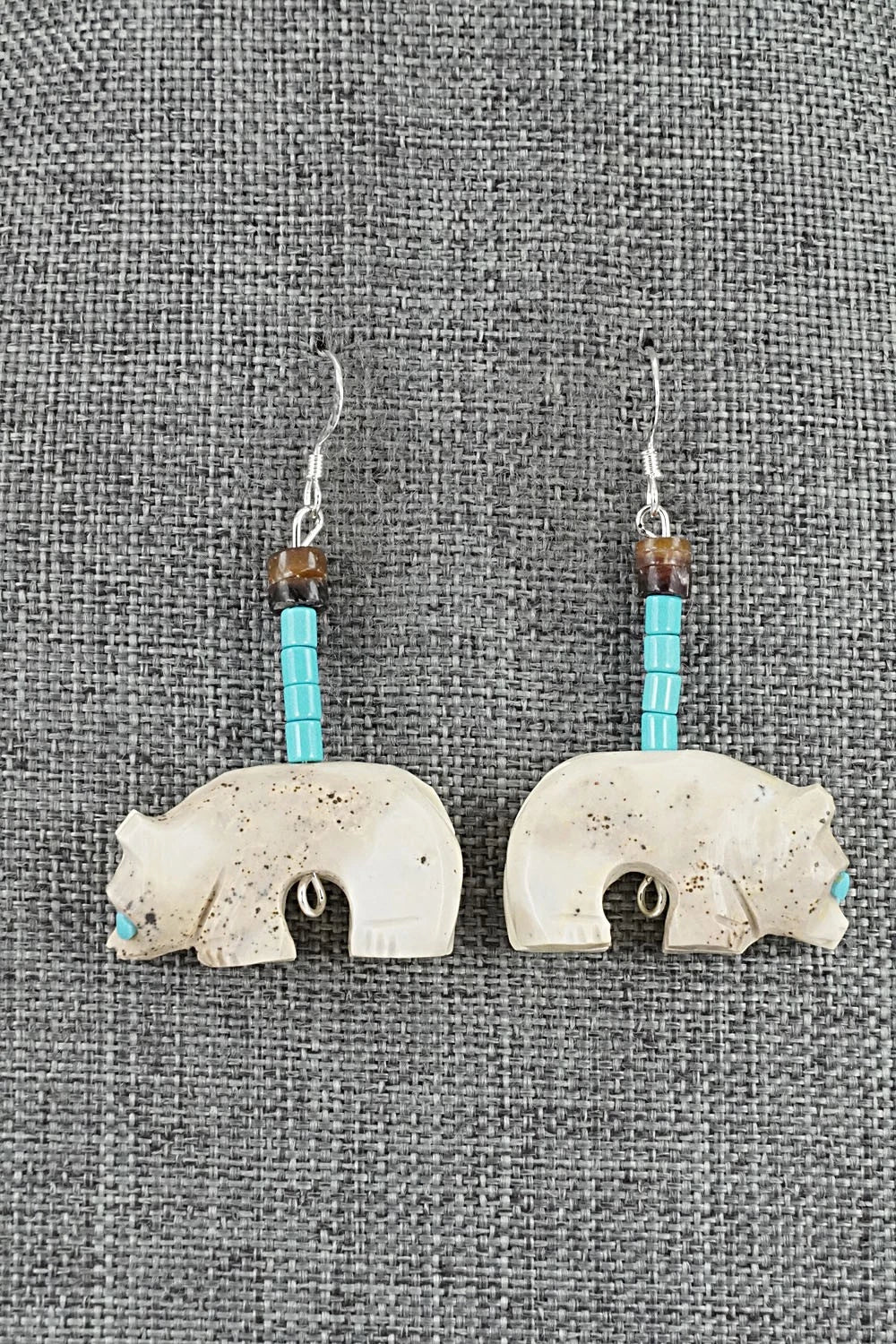 Multi-Stone Bear Fetish & Sterling Silver Necklace Set - Dannette Laate