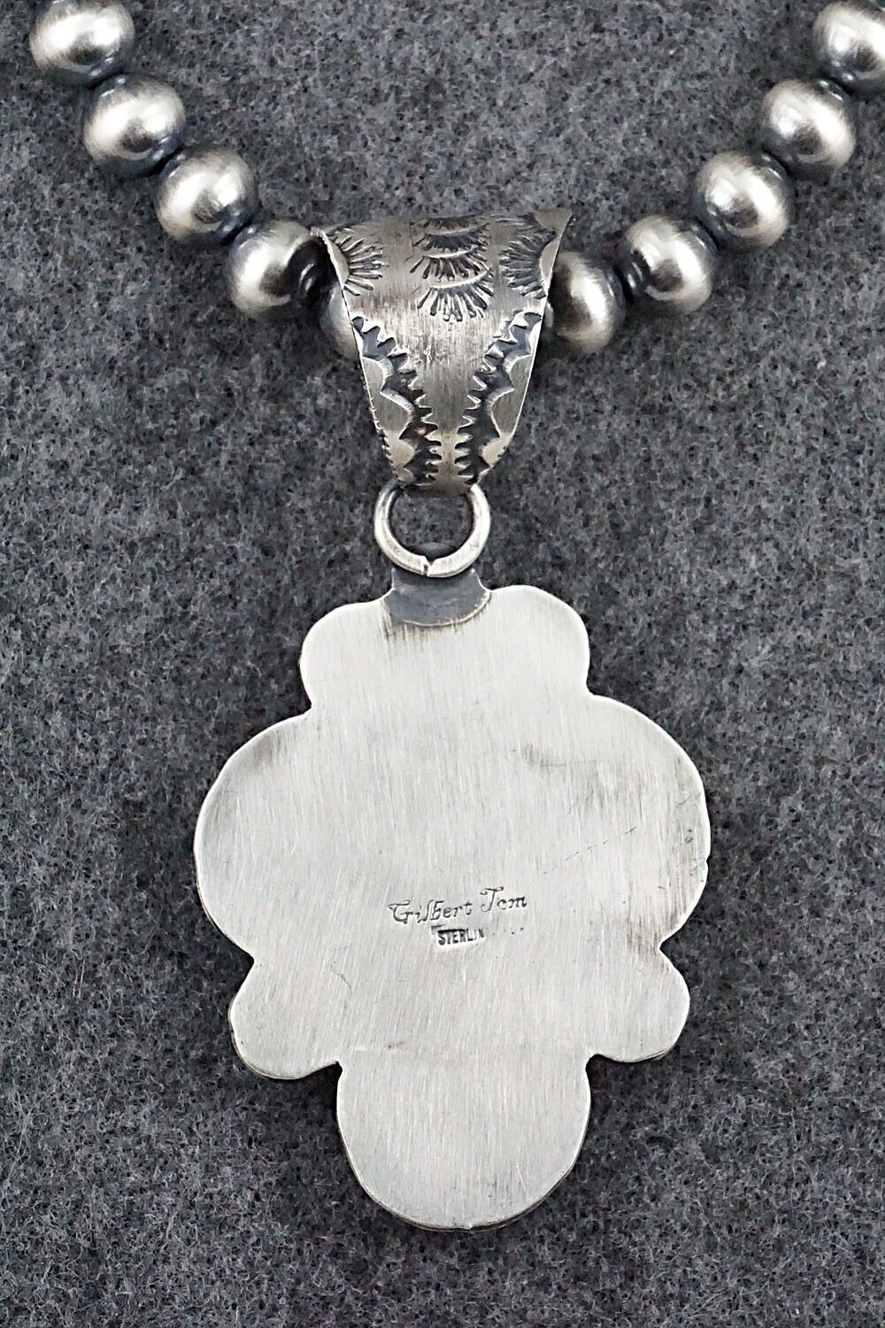 Turquoise and Sterling Silver Necklace - Gilbert Tom