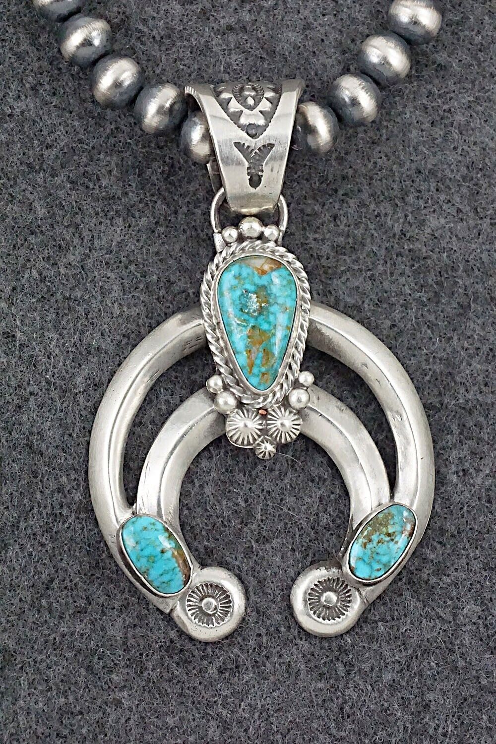 Turquoise & Sterling Silver Necklace - Tom Lewis