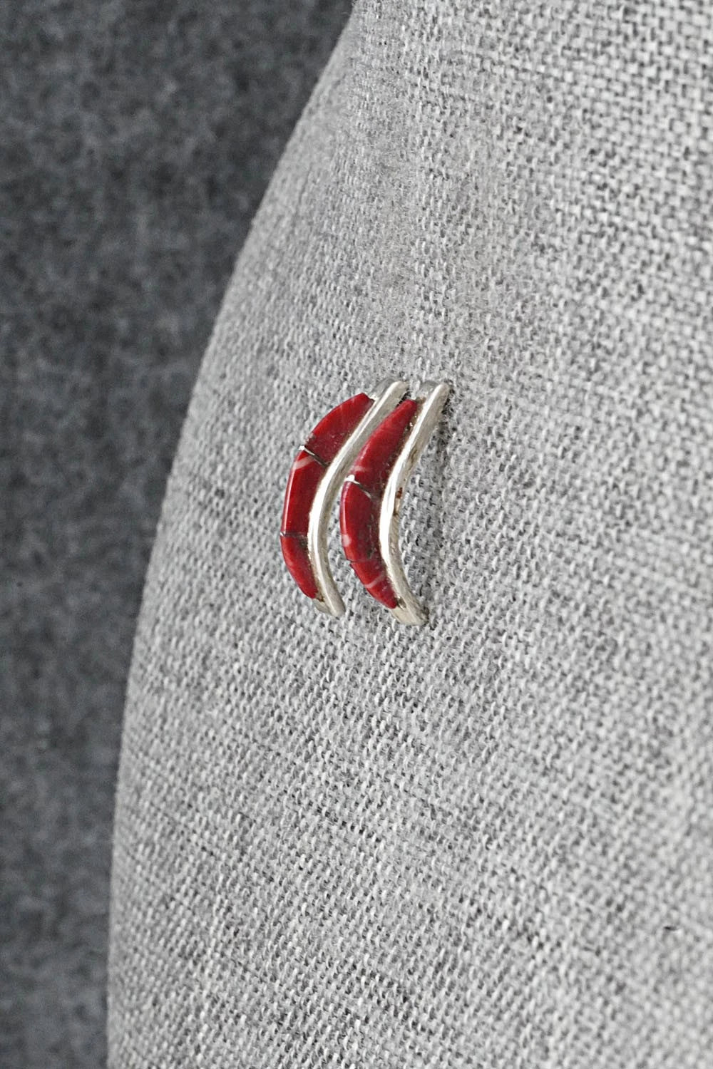 Coral & Sterling Silver Earrings - Kent Lonjose