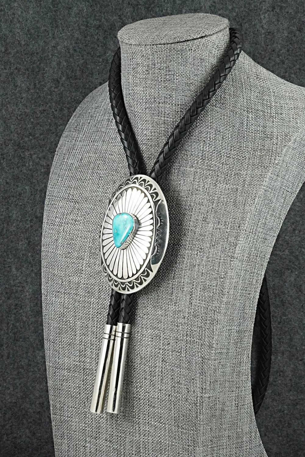 Turquoise & Sterling Silver Bolo Tie - Charlie John