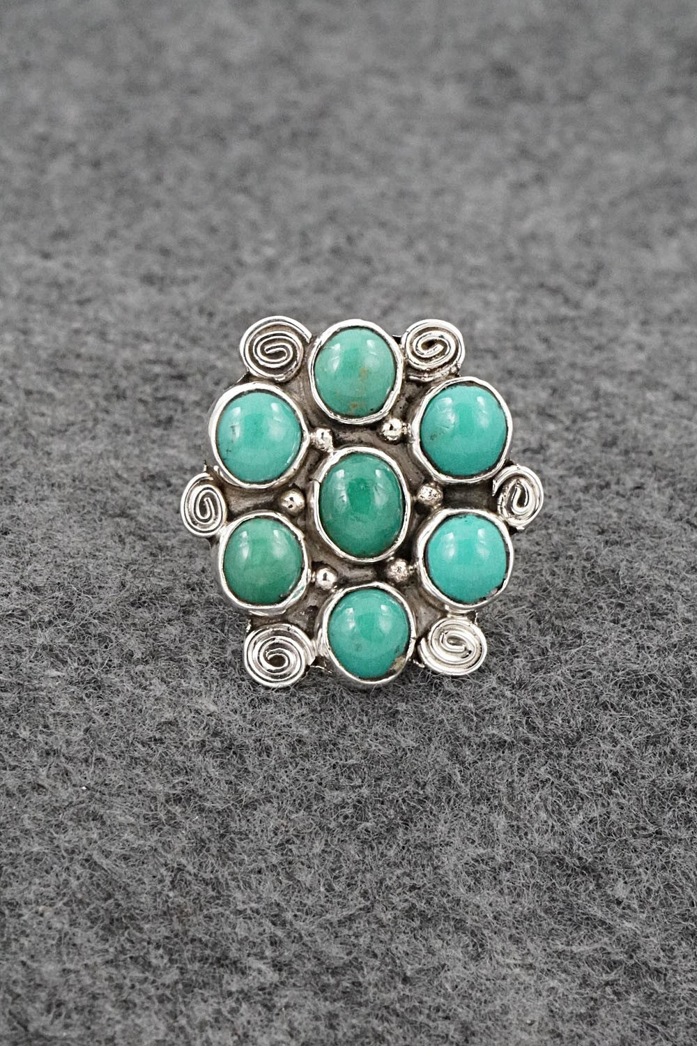 Turquoise & Sterling Silver Ring - Priscilla Reeder - Size 10