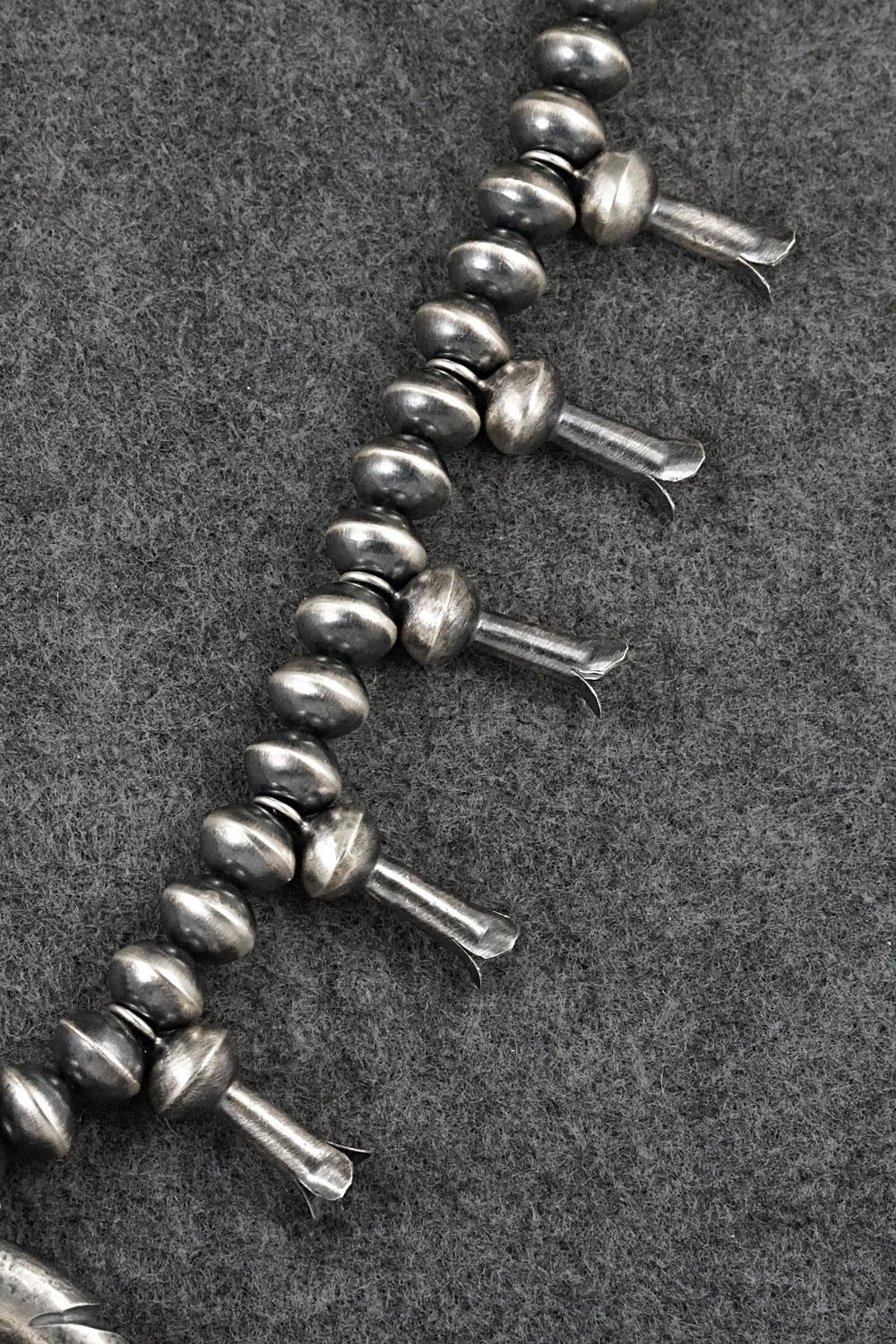 Turquoise & Sterling Silver Squash Blossom Necklace - Preston Haley