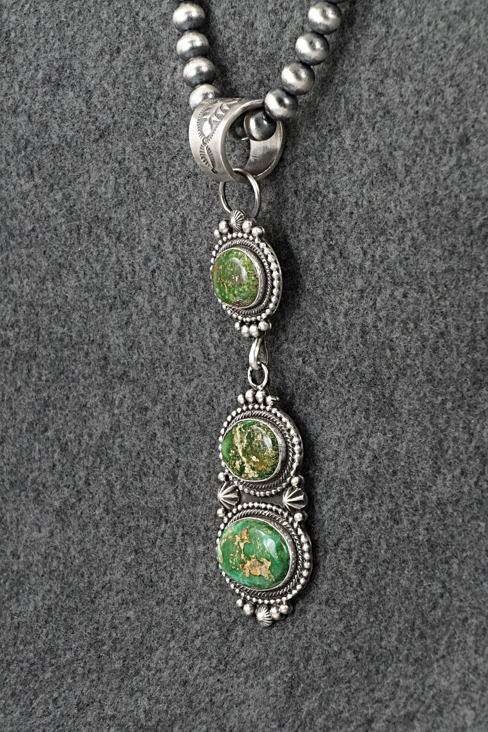 Turquoise & Sterling Silver Necklace - Tom Lewis