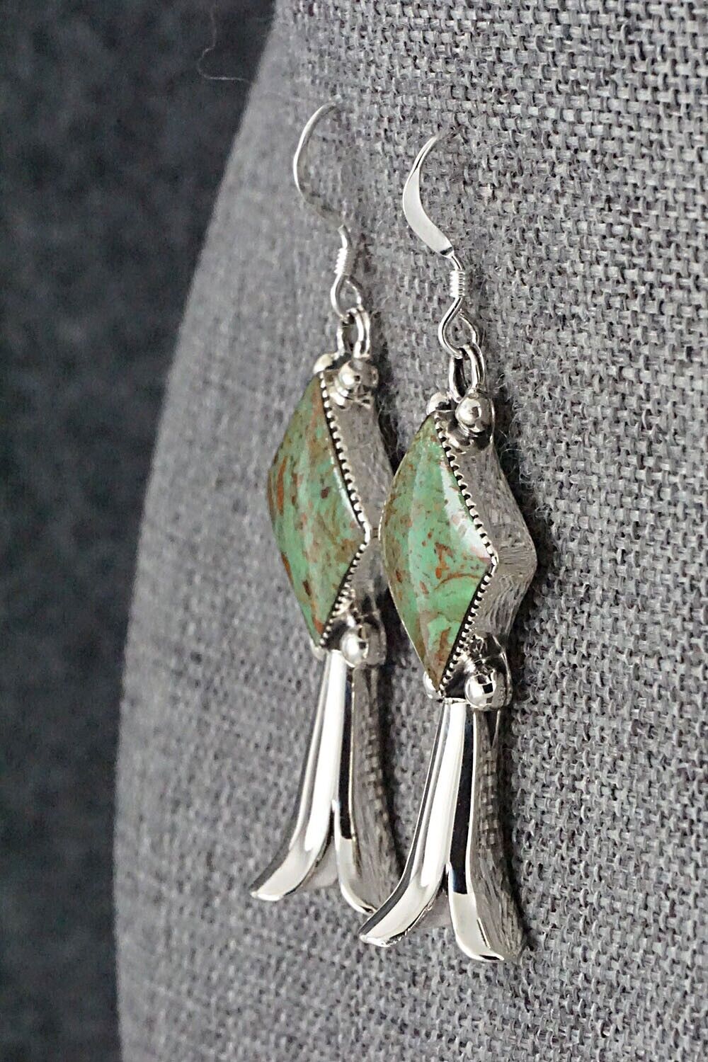 Gaspeite and Sterling Silver Earrings - Suzanna Johnson