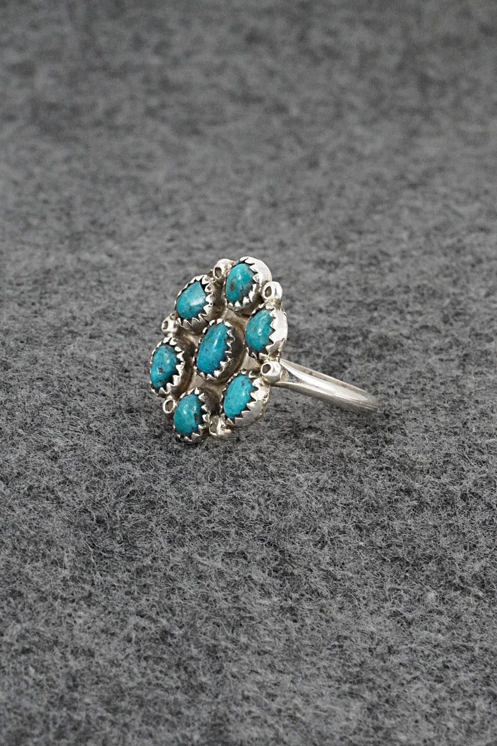 Turquoise & Sterling Silver Ring - Priscilla Reeder - Size 8.5