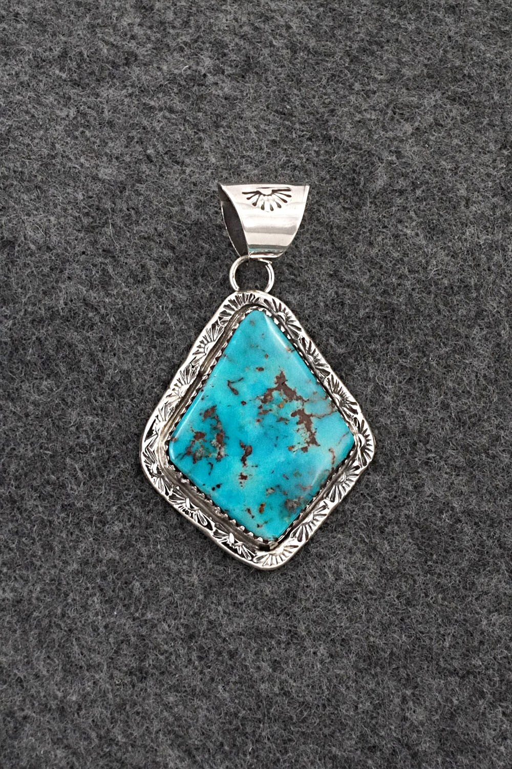 Turquoise & Sterling Silver Pendant - Ernest Hawthorne