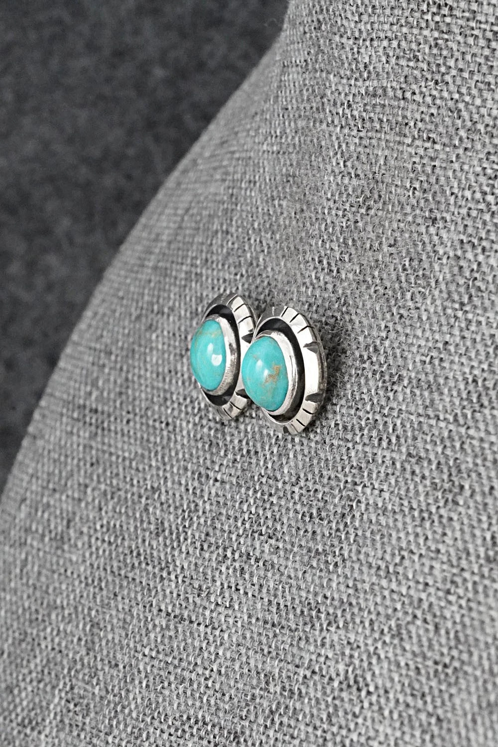 Turquoise & Sterling Silver Earrings - Amos Begay