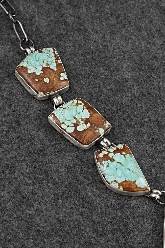 Turquoise & Sterling Silver Necklace and Earrings Set - Darrin Livingston