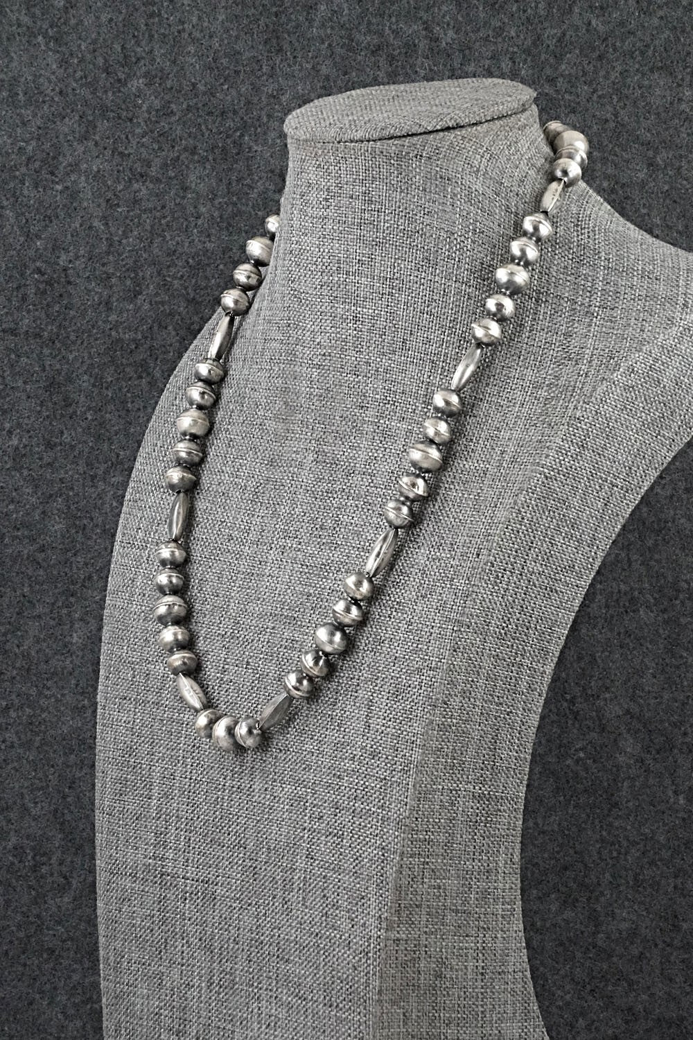 Sterling Silver Navajo Pearl Necklace 18" - Vintage