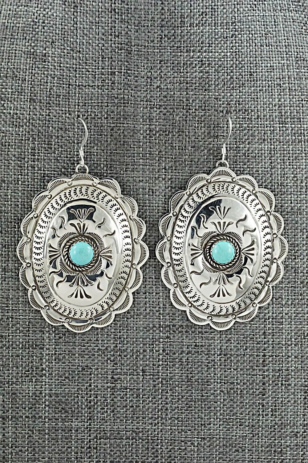 Turquoise and Sterling Silver Earrings - Jimmie James