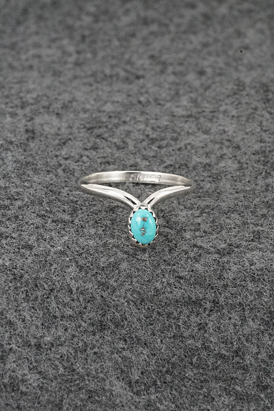 Turquoise & Sterling Silver Ring - Hiram Largo - Size 7.5