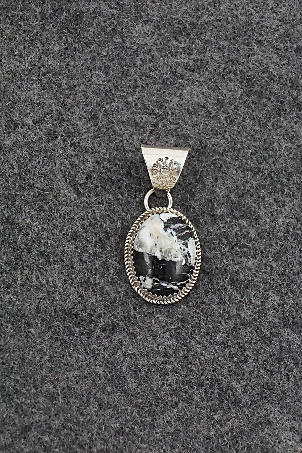 White Buffalo & Sterling Silver Pendant - Ernest Hawthorne