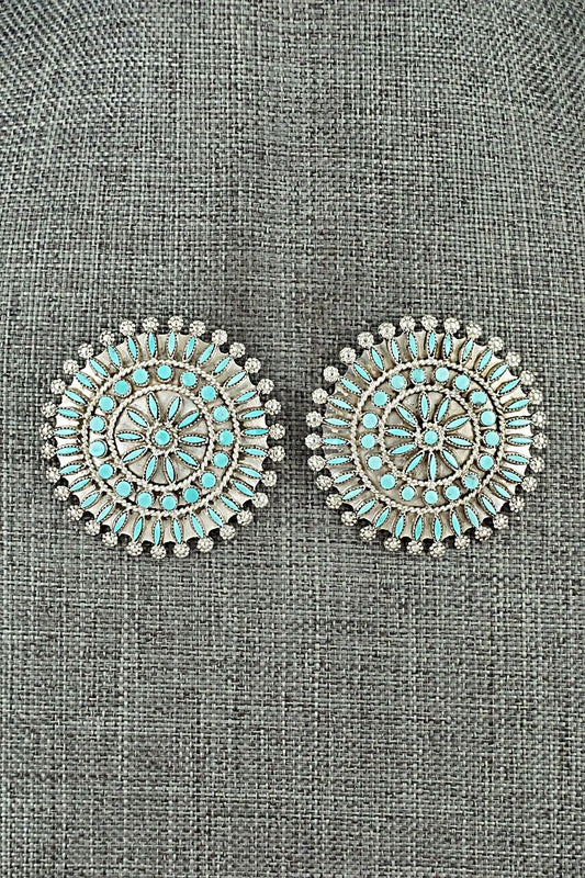 Turquoise & Sterling Silver Earrings - Merlinda Chavez